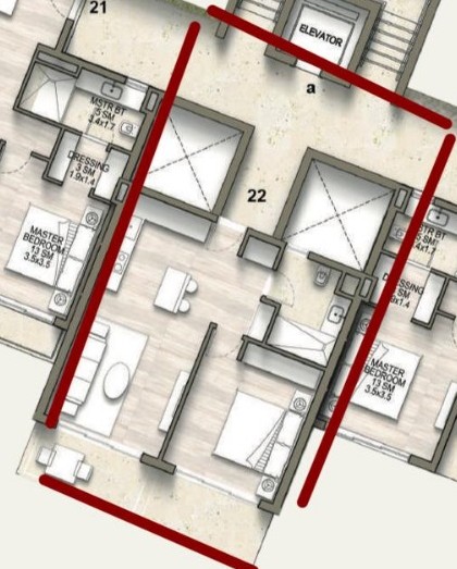 Floor plan for studio at Southmed