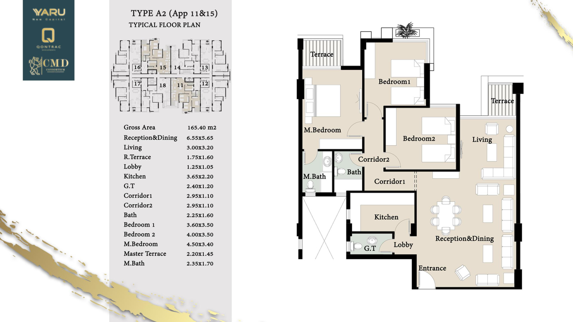 Floor plan for apartment at Yaru