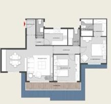 Floor plan for apartment at Aliva Mountain View Mostakbal City