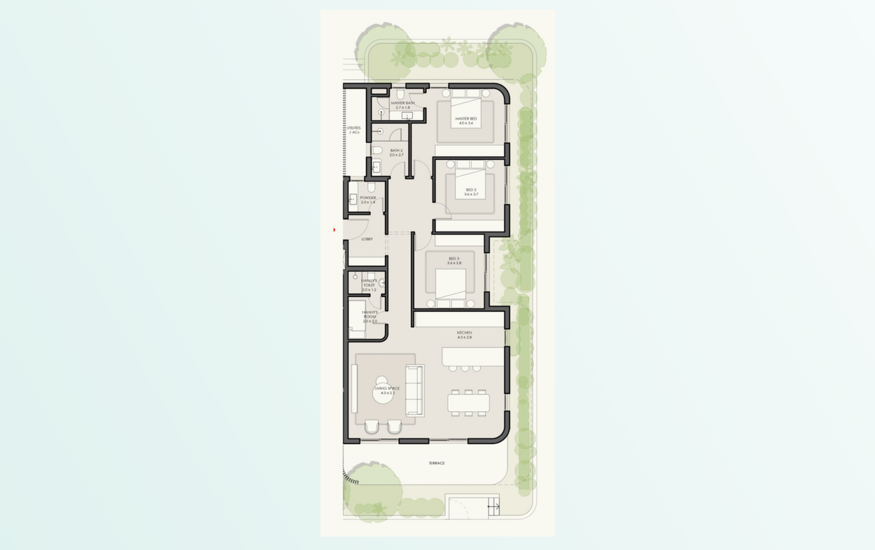 Floor plan for apartment at Crescent Walk
