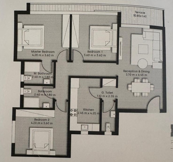 Floor plan for apartment at The Crest