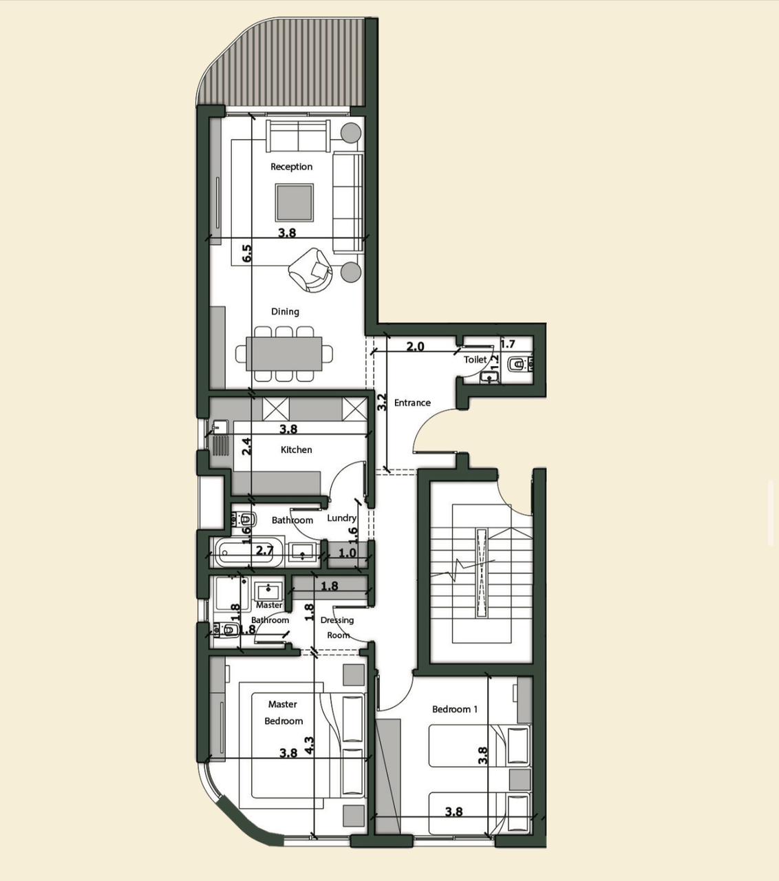 Floor plan for apartment at Bloomfields