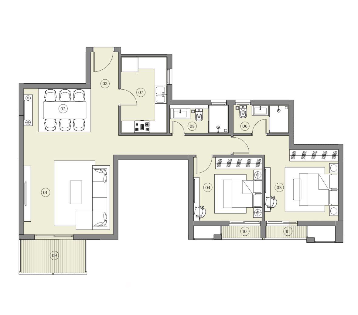Floor plan for apartment at HAPTown