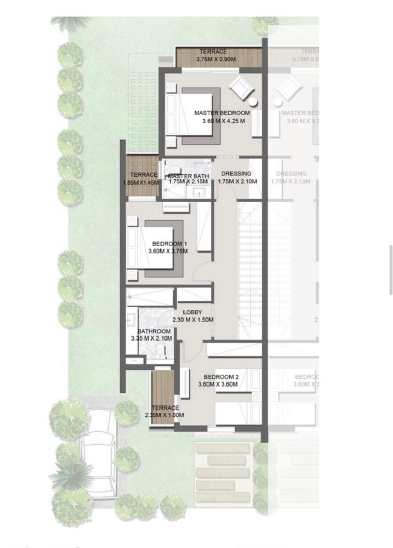 Floor plan for townhouse at Tawny