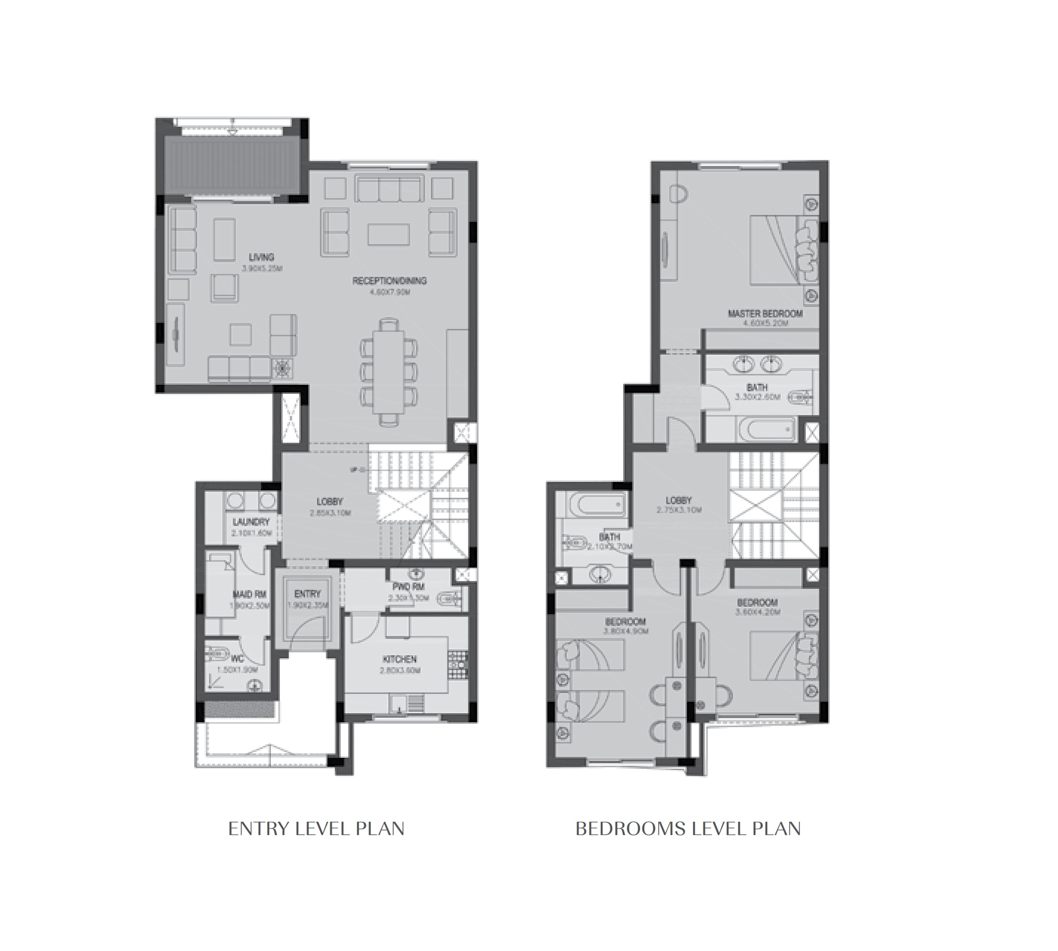 Floor plan for duplex at Uptown Cairo