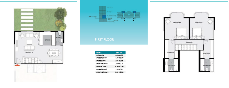 Floor plan for duplex at Lagoon Beach Park Mountain View I City New Cairo