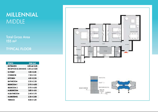 Floor plan for villa at Lagoon Beach Park Mountain View I City New Cairo