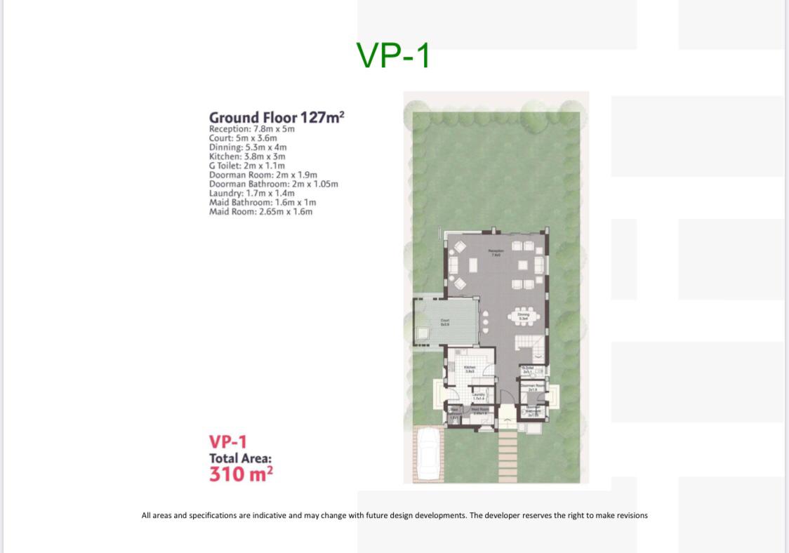 Floor plan for villa at JEDAR