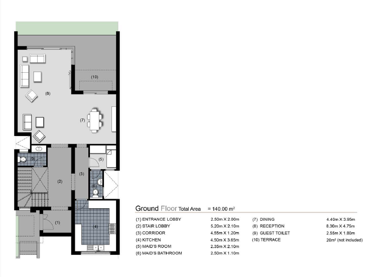 Floor plan for townhouse at New Giza