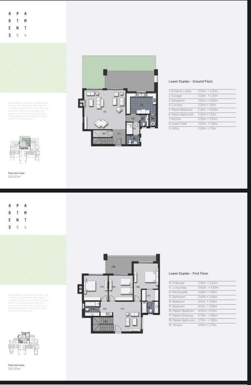 Floor plan for duplex at New Giza