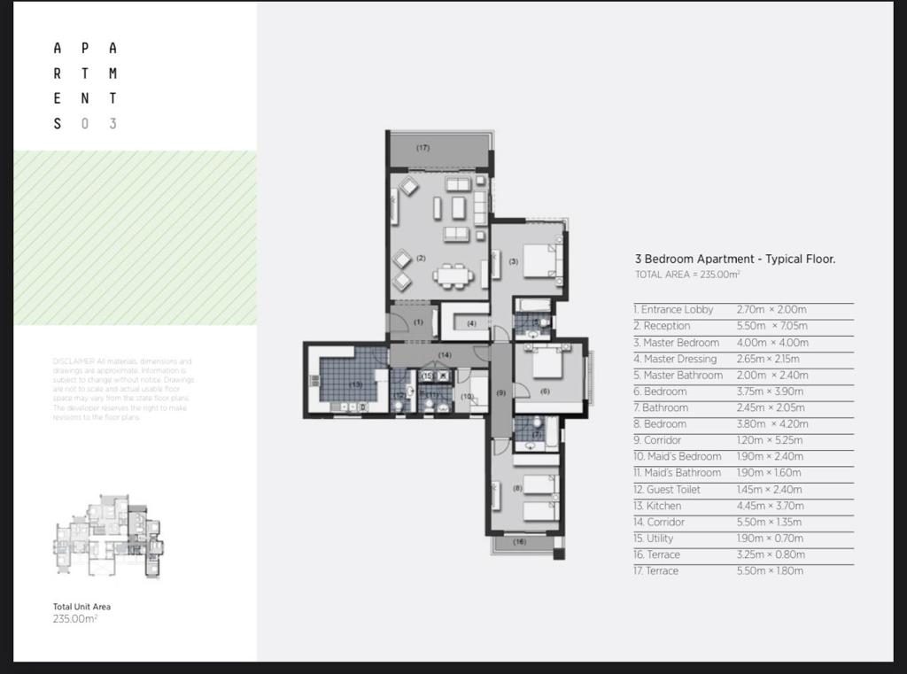 Floor plan for apartment at New Giza