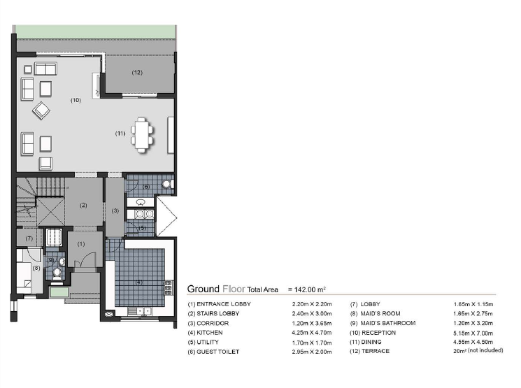 Floor plan for townhouse at New Giza