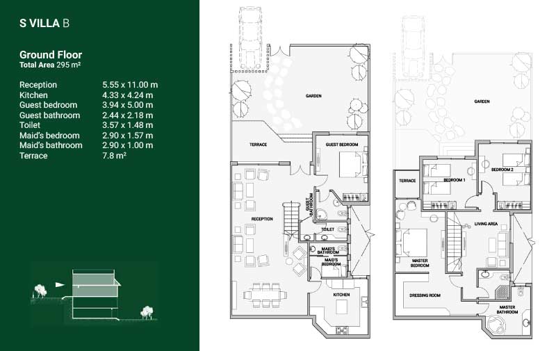 Floor plan for villa at Sarai