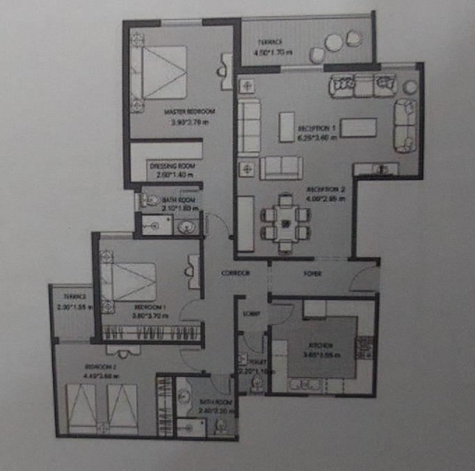 Floor plan for apartment at De Joya 3