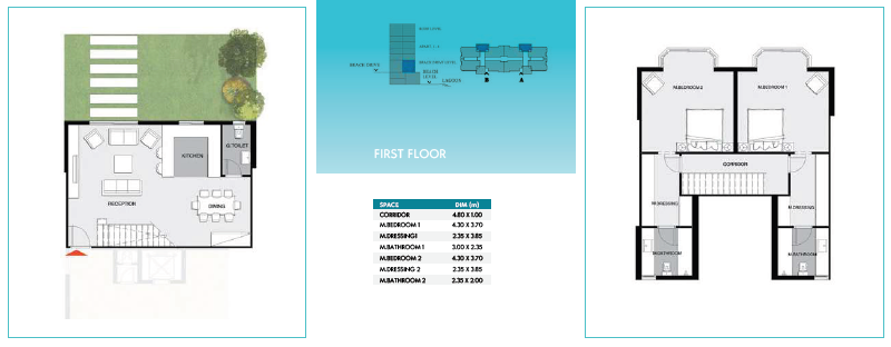 Floor plan for duplex at Lagoon Beach Park Mountain View I City New Cairo