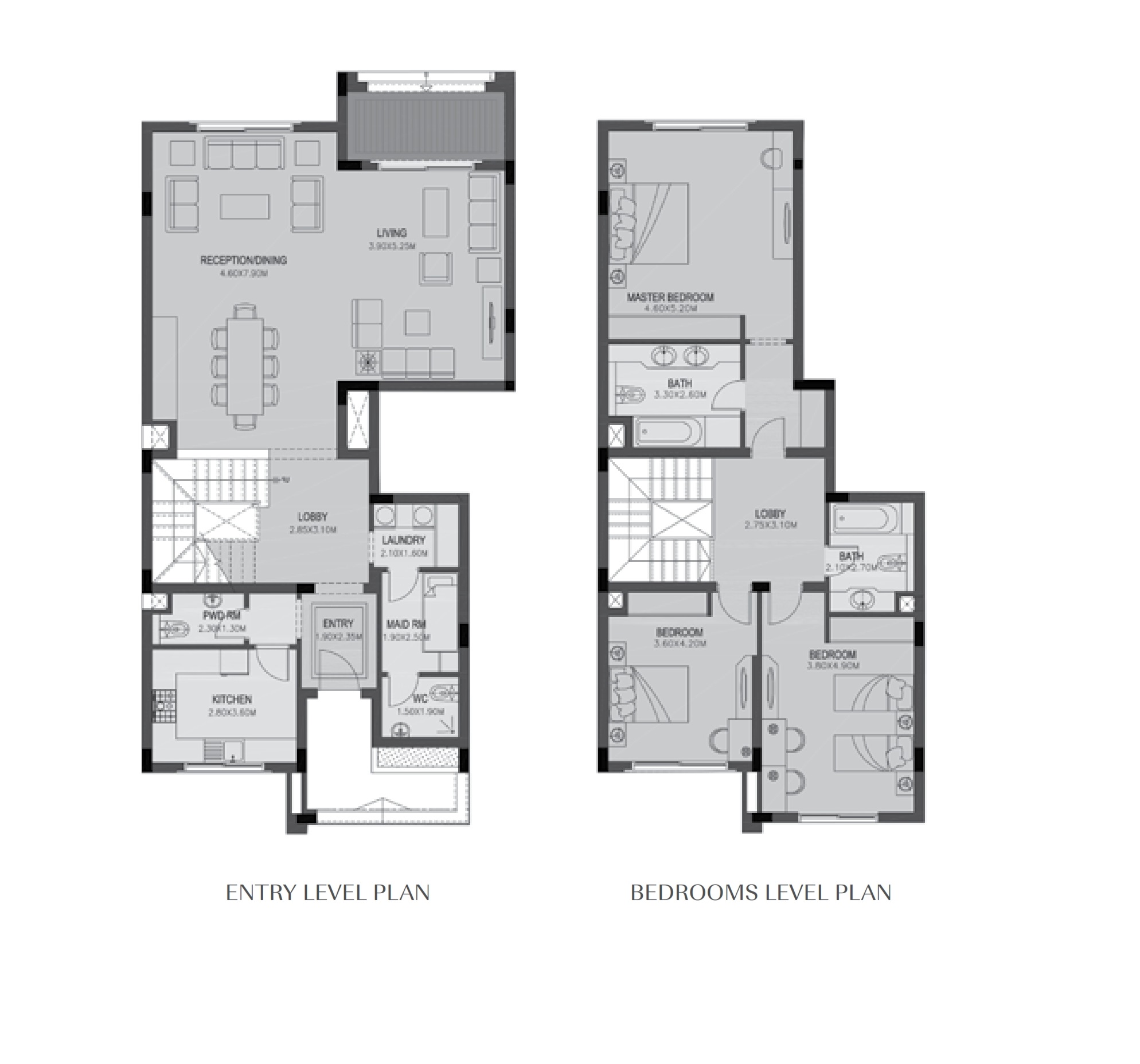 Floor plan for duplex at Uptown Cairo