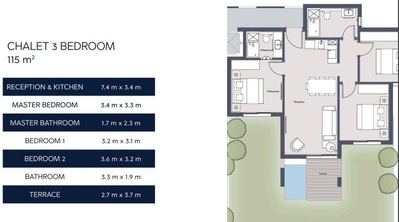 Floor plan for chalet at Il Monte Galala