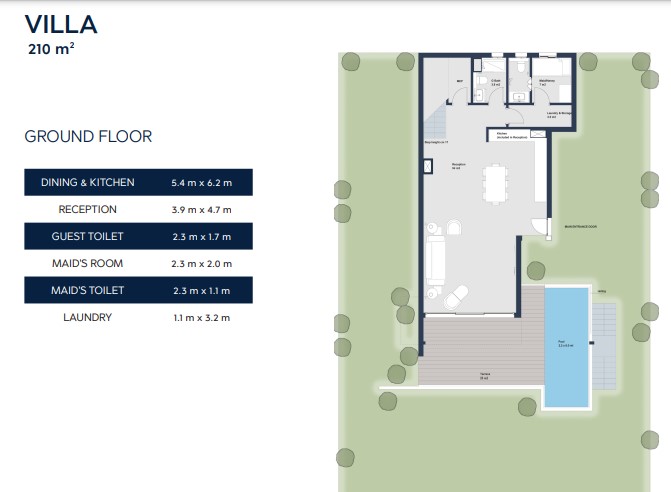 Floor plan for villa at Il Monte Galala