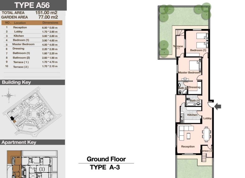 Floor plan for apartment at Diar II