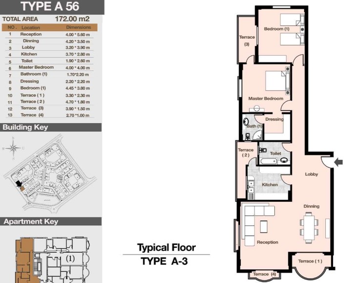 Floor plan for apartment at Diar II