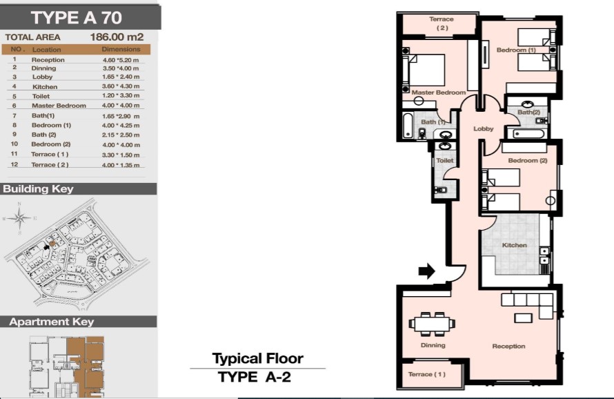 Floor plan for apartment at Diar II