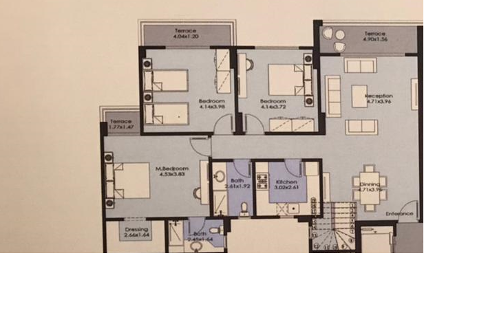 Floor plan for penthouse at El Patio Oro