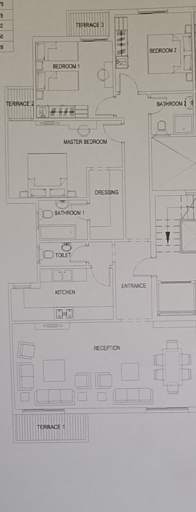 Floor plan for apartment at Sarai
