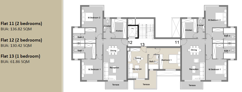 Floor plan for apartment at Badya