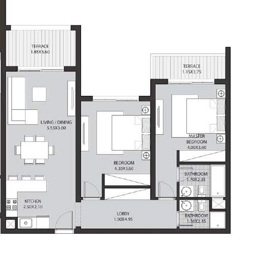 Floor plan for chalet at Caesar Bay