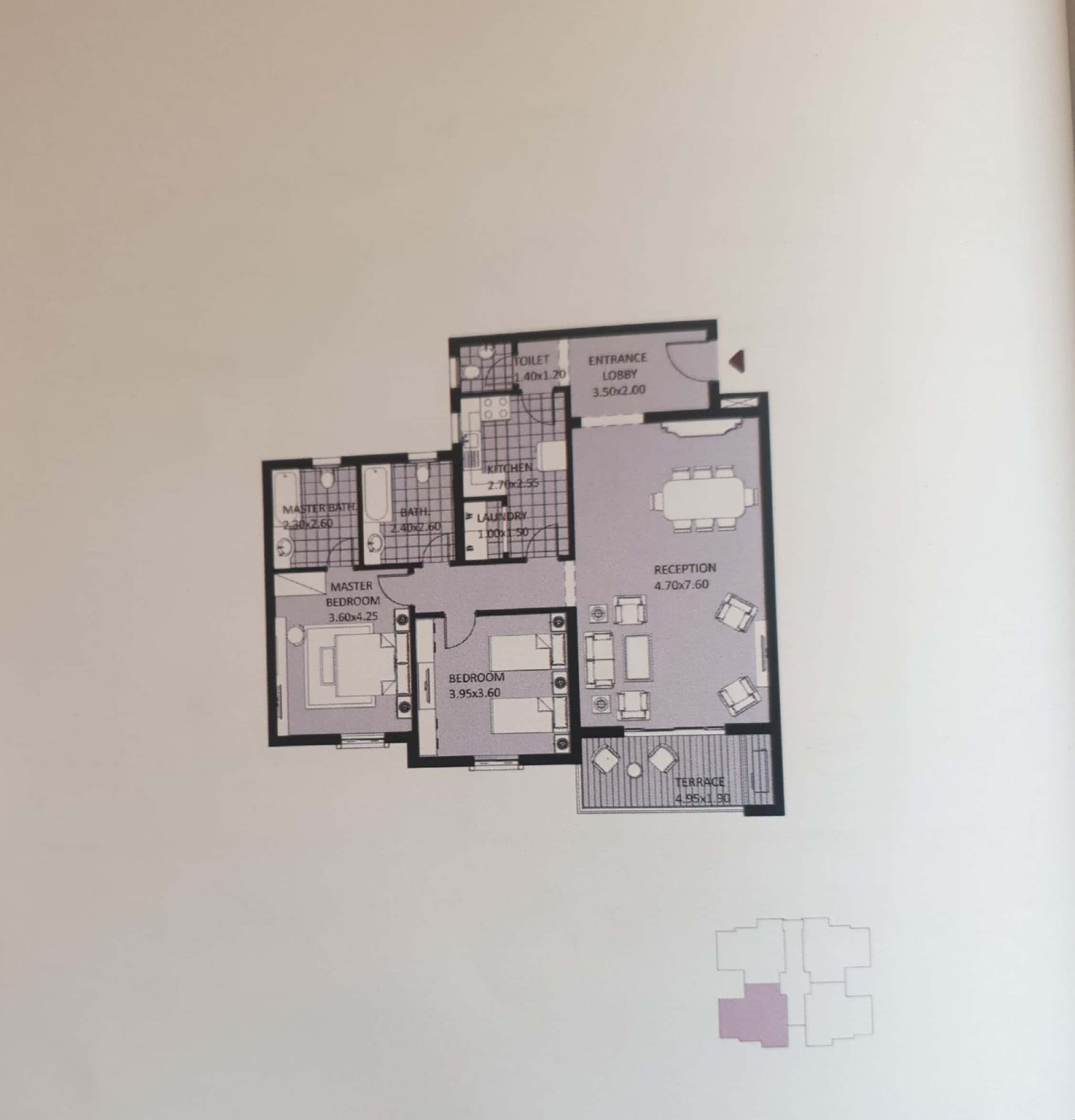 Floor plan for apartment at October Plaza