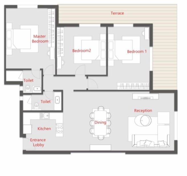 Floor plan for apartment at Al Karma Kay