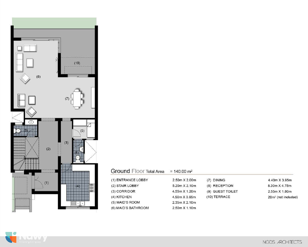 Floor plan for townhouse at New Giza