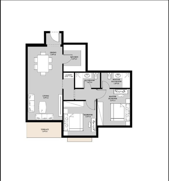Floor plan for apartment at Peerage Residence