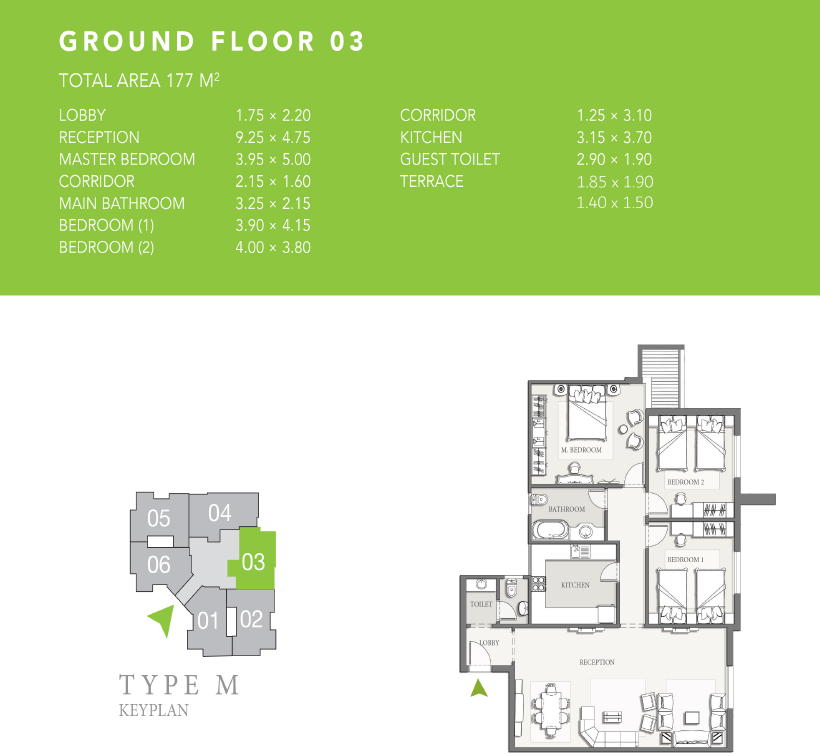 Floor plan for apartment at Pukka l