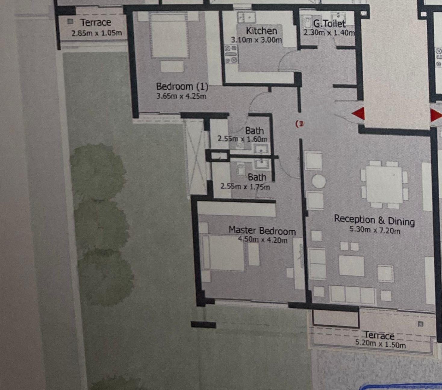 Floor plan for apartment at Capital Gardens