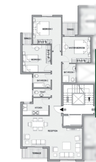 Floor plan for apartment at Sarai