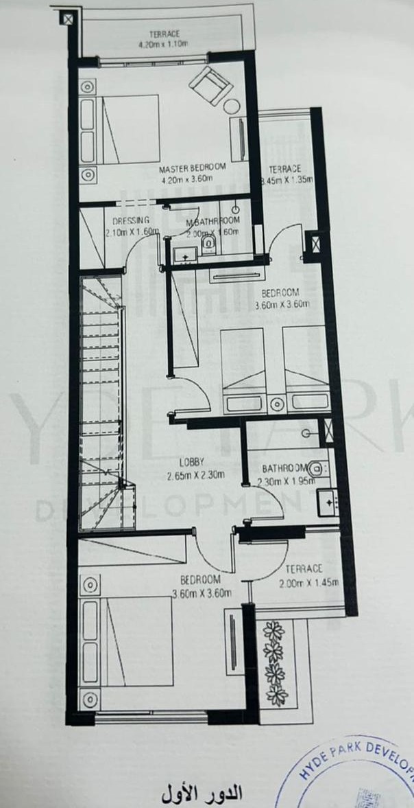 Floor plan for townhouse at Garden Lakes