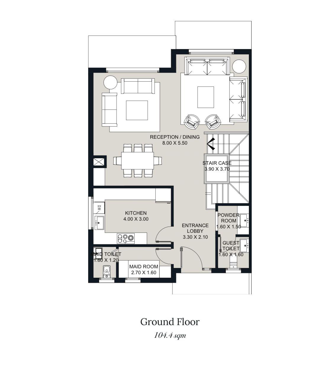 Floor plan for townhouse at Swanlake Residences