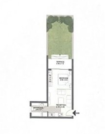 Floor plan for studio at Sarai