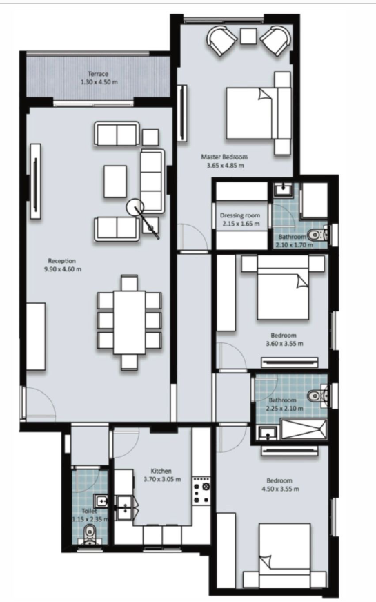 Floor plan for apartment at Fifth Square Al Marasem