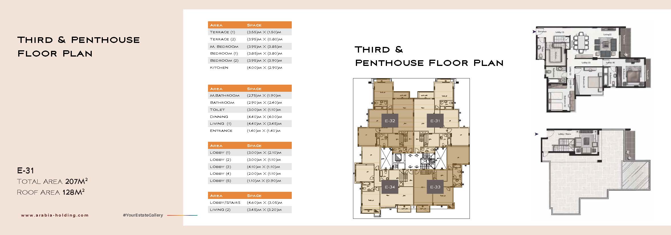 Floor plan for penthouse at Galleria Residence