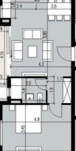 Floor plan for studio at Badya