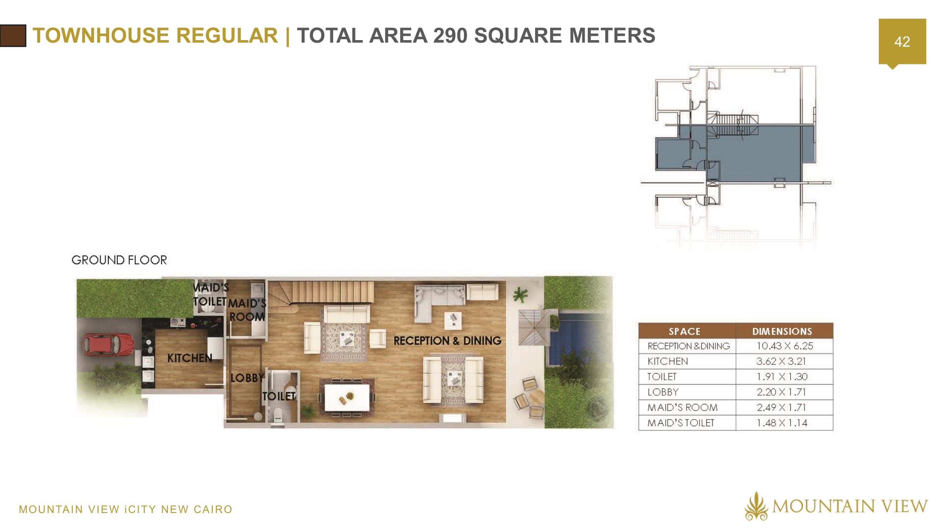 Floor plan for townhouse at Mountain View ICity New Cairo