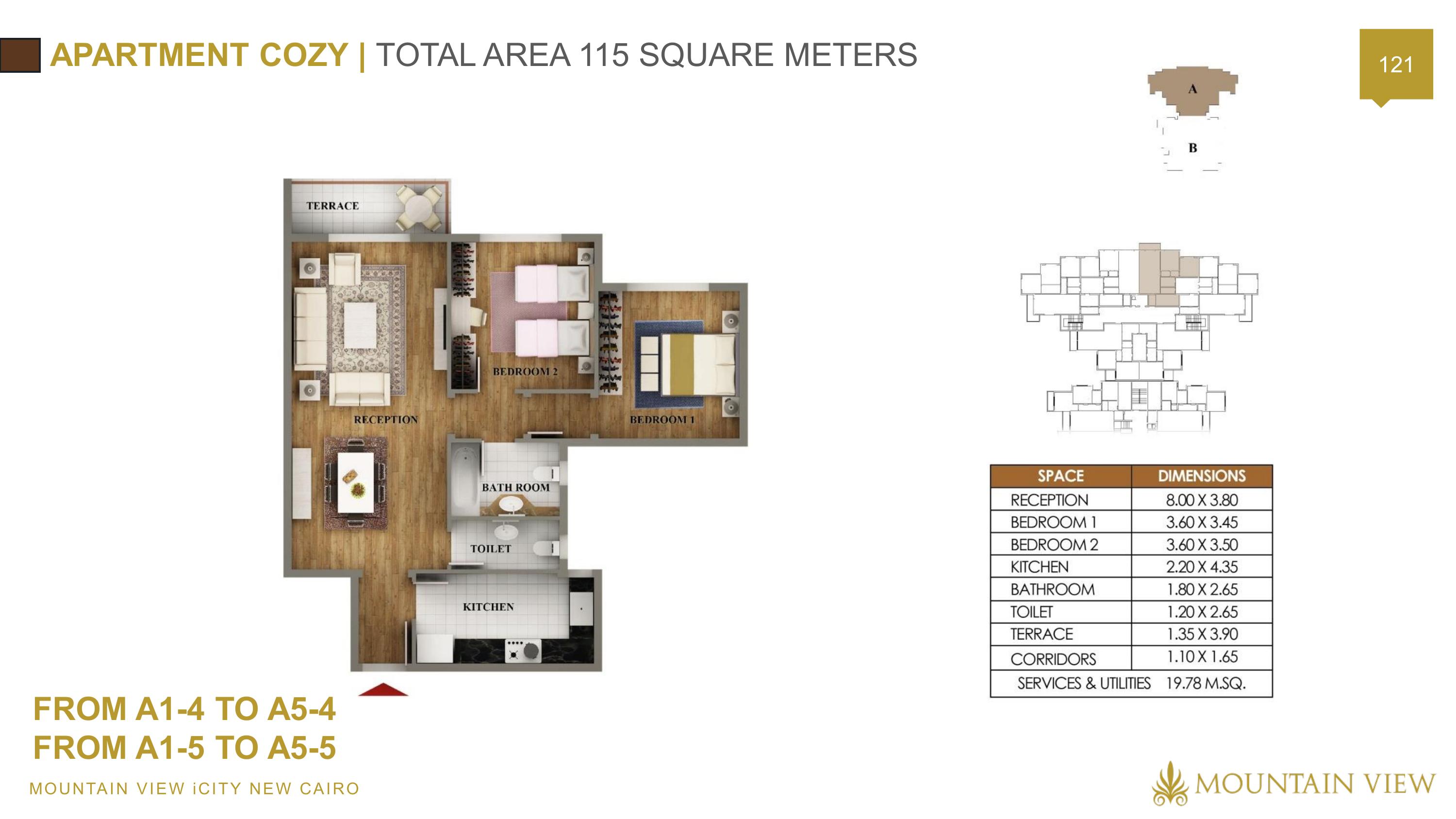 Floor plan for apartment at Mountain View ICity New Cairo
