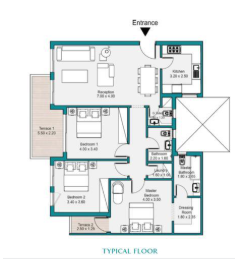Floor plan for apartment at Bloomfields