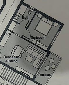 Floor plan for apartment at Badya