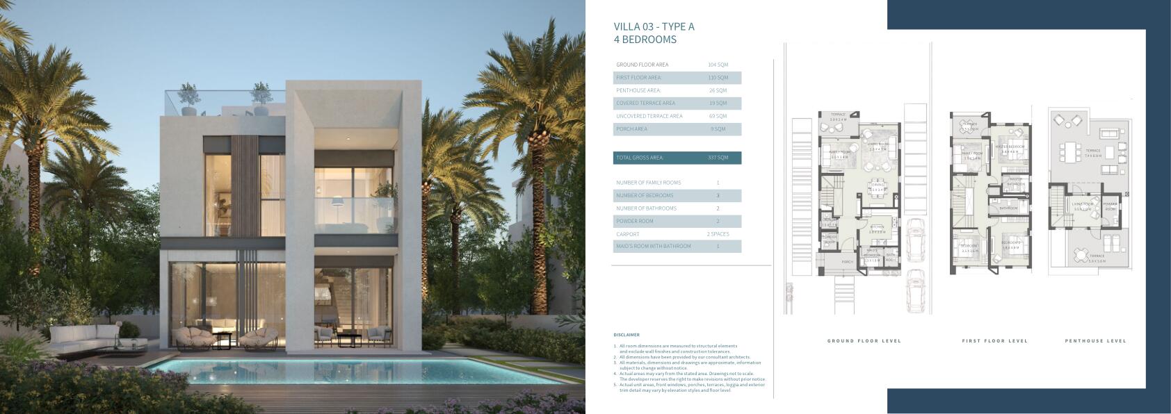 Floor plan for villa at Grand Residences  Cairo Gate