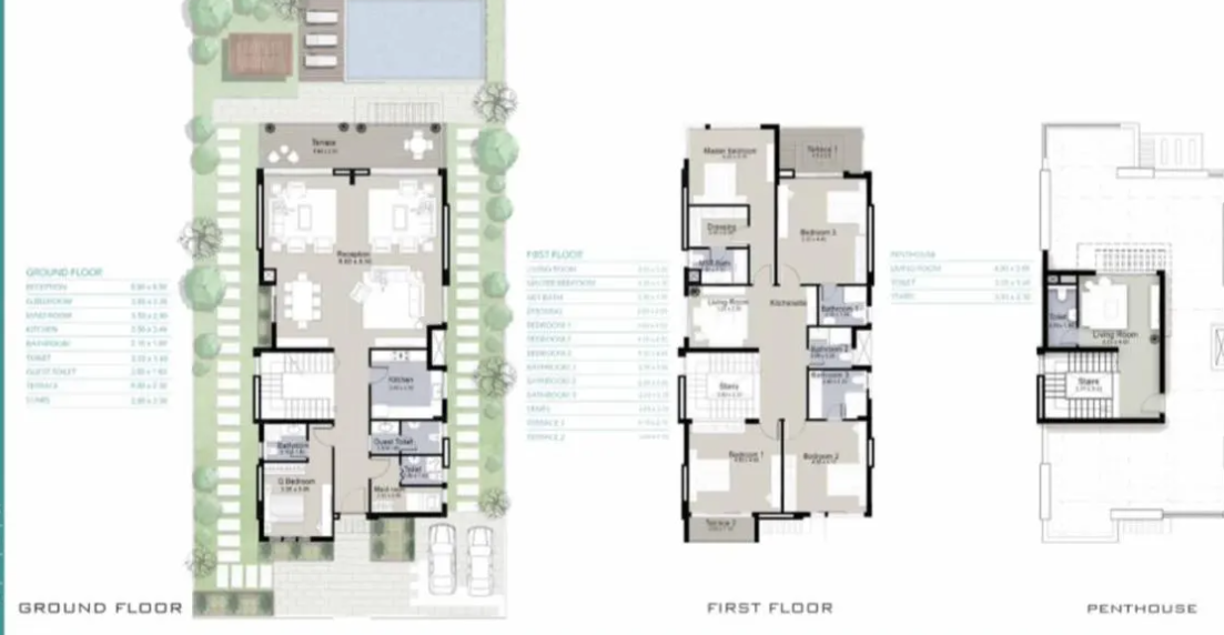 Floor plan for villa at Marina 8