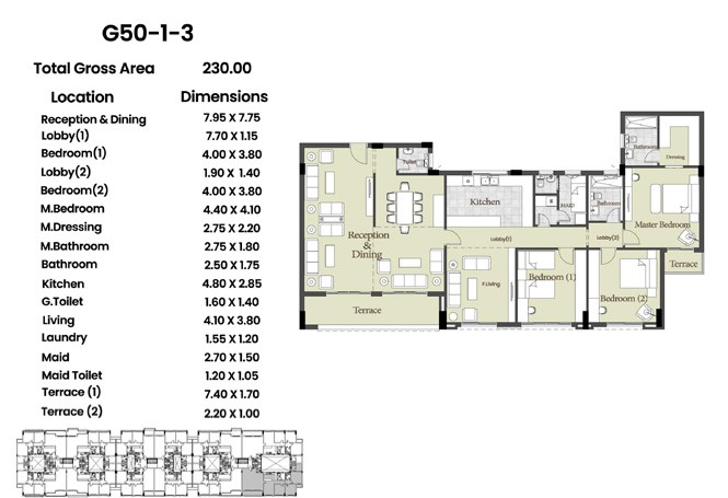 Floor plan for apartment at Azad Views