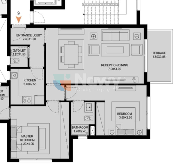 Floor plan for apartment at O West Orascom
